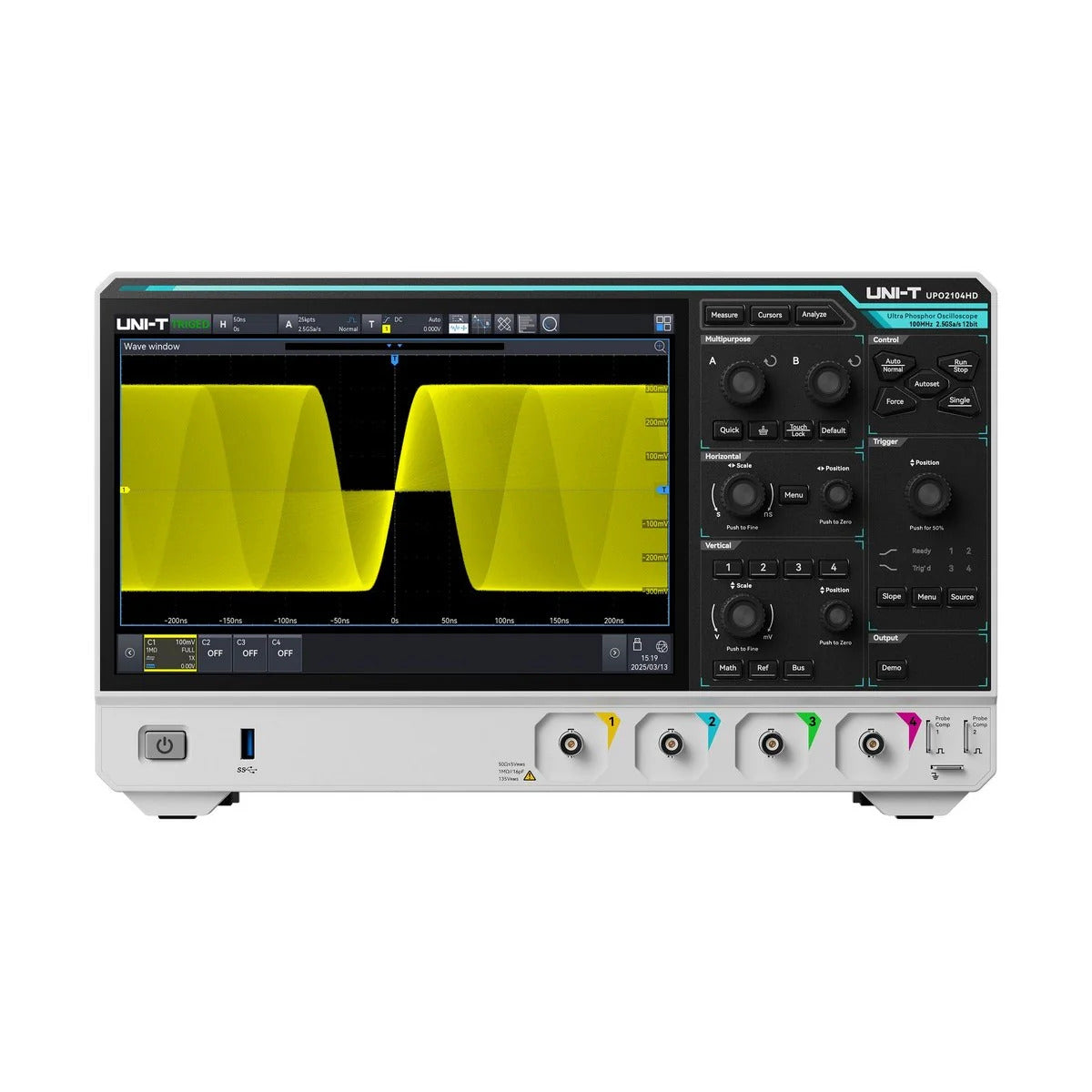 UNI-T UPO2104HD 100 MHz 4CH High Resolution Oscilloscope