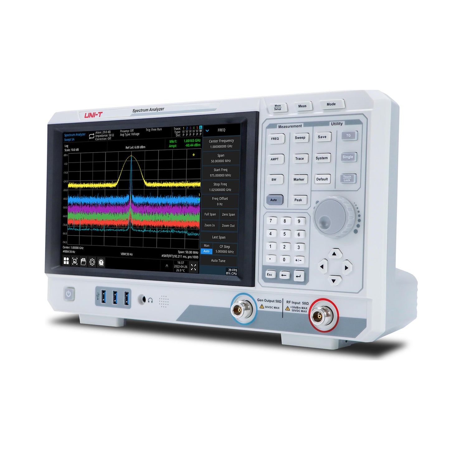 UNI-T UTS3084T Spectrum Analyzer 9kHz~8.4GHz with Tracking